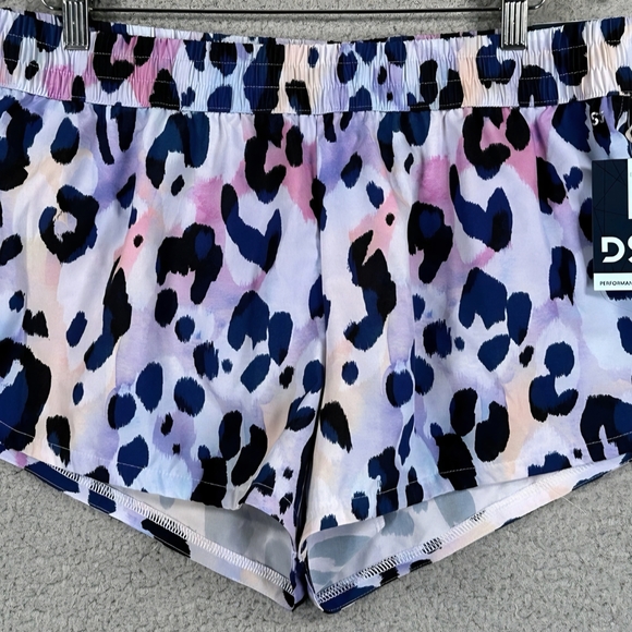 DSG Pants - DSG Womens Stride Shorts Multicolor Leopard Print Running Shorts